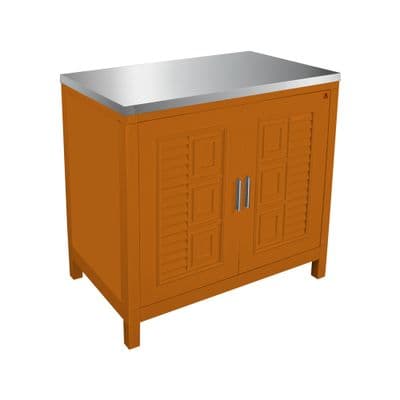 ADVANCED Cabinet Cover Stainless Steel (C1T5080), 80 x 50.5 x 80 cm, Gold Teak