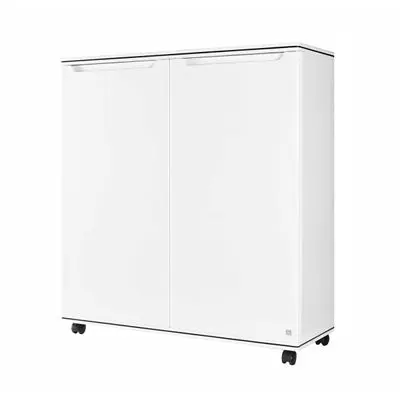 Shoes Cabinet 6 Tiers with Wheel KING Pla Curve Size 90 cm White