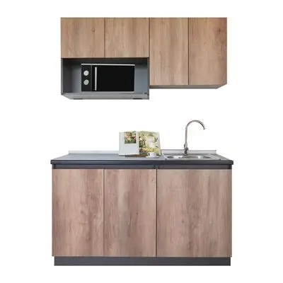 Kitchen Set Right Top Sink KUCHE Size 150 cm Wood - Grey