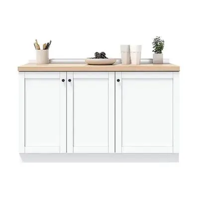 Compact Kitchen Counter KUCHE Size 150 x 58.8 x 89.8 cm White