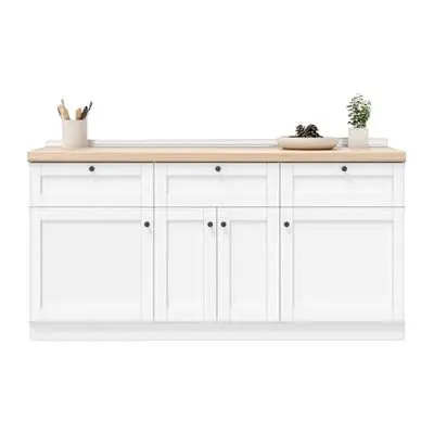 Compact Kitchen Counter KUCHE Size 180 x 58.6 x 91 cm White
