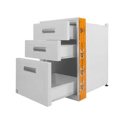 SUPER 3-layer drawer cabinet, hatch (Acc), 47 x 54 x 66.5 cm, White