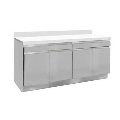 MILANO 4-door Modular Cabinet Smooth Top (KC2-HG 40 TSS), 162.5 x 61 x 83 cm, Silver