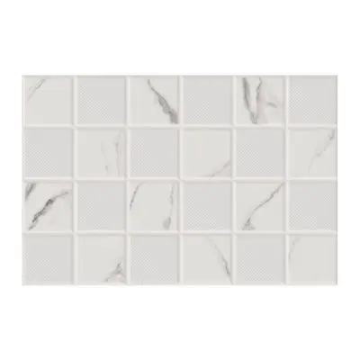 MONET Ceramics Wall Tiles (CETO MARBLE), 20 x 30 cm., 16 Pcs./Box, White Color