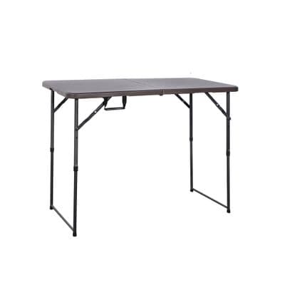 HDPE Folding Table with Height Adjustable Leg FONTE NZK-120H-BN size 120 x 60 x 90 cm Brown
