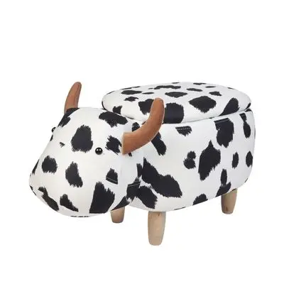 เก้าอี้สตูลรูปวัว Cow (เก็บของได้) KASSA รุ่น CRC-2204 สีขาว - ดำ