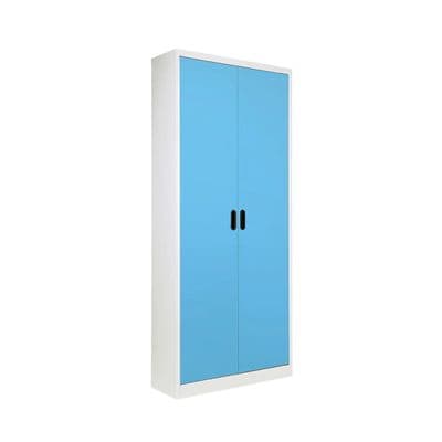 KIOSK Hight Cabinet with 2 Open Doors (MAX-051), 88 x 30 x 200 cm, Blue - White