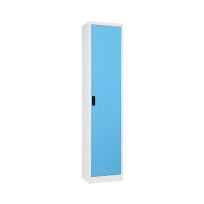 KIOSK Hight Cabinet with 1 Open Doors (MAX-041), 46.6 x 30 x 200 cm, Blue - White