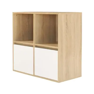 LOOMS High Cabinet (HAIDA-B), 80 x 40 x 75 cm, Light Wood - White