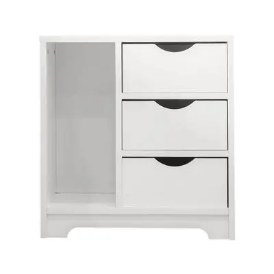 LOOMS Bedside Cabinet (Mayson-C), 48 x 30 x 50 cm, White Color