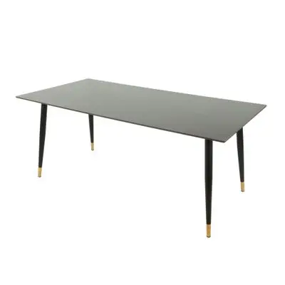 โต๊ะทานอาหารท็อปเซรามิกลายหิน CALINA รุ่น DT8230-N-180B ขนาด 180 x 90 x 76 ซม. สีดำ