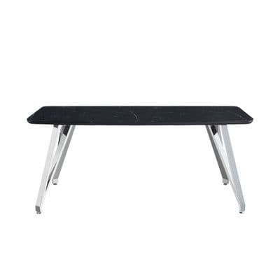 โต๊ะทานอาหารลายหินอ่อนขาสเตนเลส LISABO CALINA รุ่น KT-Z2301 ขนาด 180 x 90 x 75 ซม. สีดำ