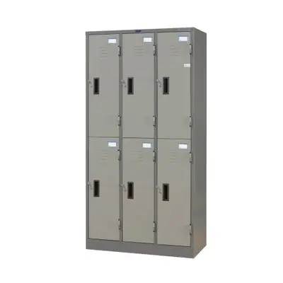 SURE 6-Door Locker Cabinet TIS. (LK-006), Alternating Gray Color