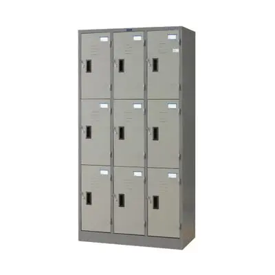 SURE 9-Door Locker Cabinet TIS. (LK-009), Alternating Gray Color