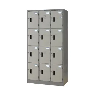 SURE 12-Door Locker Cabinet TIS. (LK-012), Alternating Gray Color