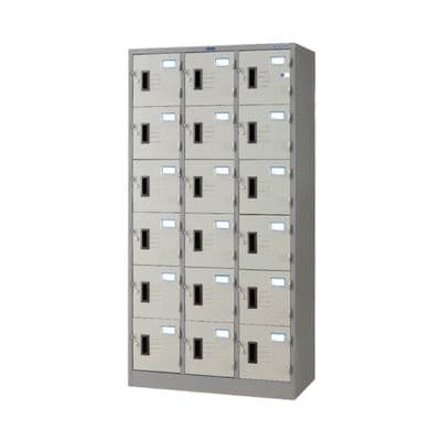 SURE 18-Door Locker Cabinet TIS. (LK-018), Alternating Gray Color