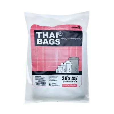 Rubbish Bags 1 KG. THAI BAG Size 36 x 45 Inch. Black