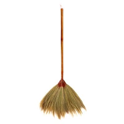 OTOP Broom With Long Handle&wooden handle (4 knitting strands) PHO NGAM Natural