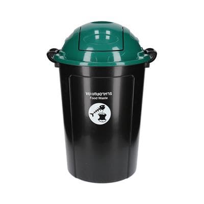 ถังขยะเศษอาหารฝาโดมสวิงพลาสติก KASSA HOME รุ่น API199 ขนาด 118 ลิตร สีดำ - เขียว