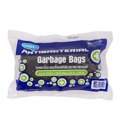 Garbage Bag SMARTER Antibacterial Size 24 x 28 Inch (Pack 25 Pcs.) Black