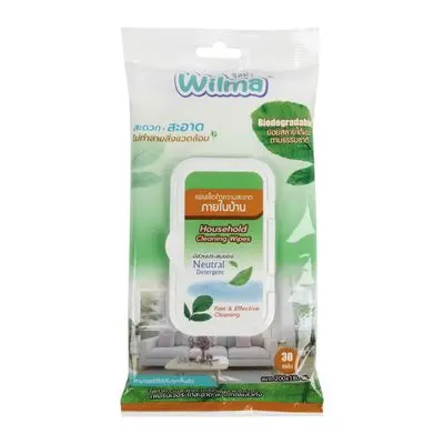 Household cleaning wipes WILMA No. 64044 ขนาด 18 x 0.4 x 20 cm White