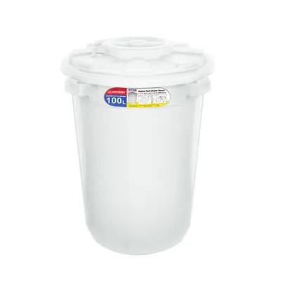 KEYWAY Multi-Purpose Water Tank with Open Top Cover (37.8 GL.), (C-2100), 100 Litre, White