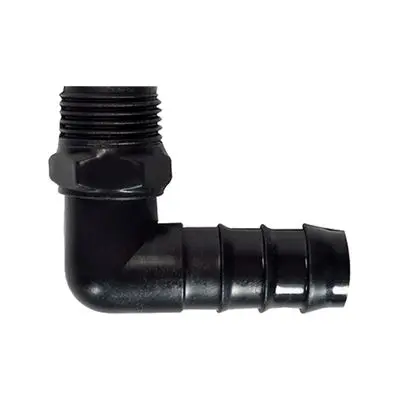 PE Elbow External Thread CHAIYOSPRINKLER No.350-40 Size 16 mm x 1/2 Inch (Pack 5 Pcs) Black