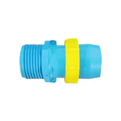 Straight Connector Sprayer Tape Male Thread CHAIYO No. 352-23 Size 1 1/4 Inch (Pack 2 Pcs) Blue