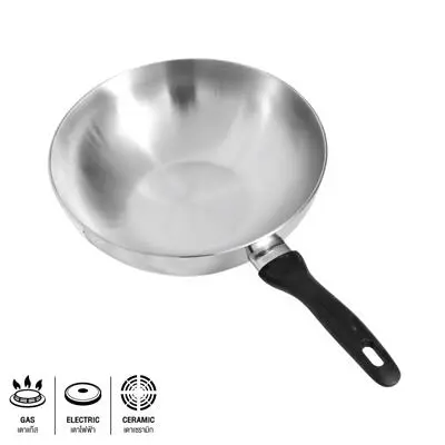 Stainless Deep Fry Pan ROCKET Size 28 cm Silver