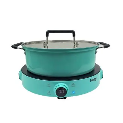 IMARFLEX Induction Cooker with Pot (IF-463), 1,600 Watt, Green Color
