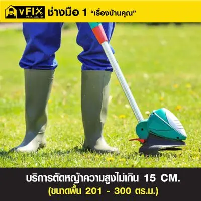 vFIX Lawn Mowing Service, Height not exceeding 15 cm Area 201 - 300 sq m.