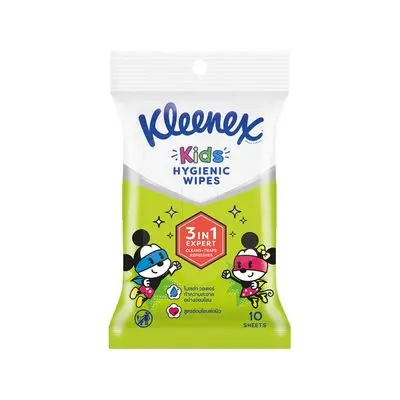 Hygienic wipe KLEENEX รุ่น DISNEY KID (Pack 10 Sheets) Green