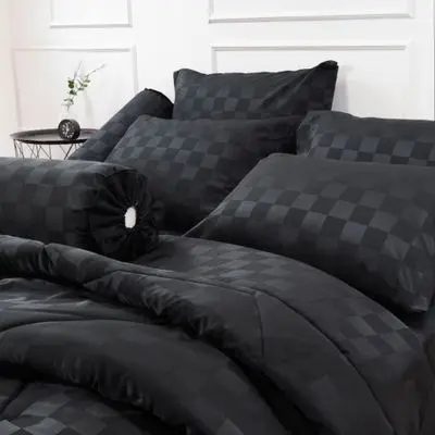 STAMPS Bed Set with Comforter (SQ2), 3.5 ft., 4 pcs./set, Black Color