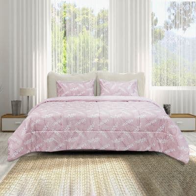 PICASSO Bedding Set with Duvet (SMILE FERN), 6 FT, (Set 6 Pcs.), Pink