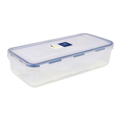 Square Food Container With Lock Lid SUPER LOCK JCP-5013 Size 1,800 ml White - Blue
