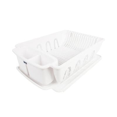 1 Tier Plastic Dish Drainer With Spoon Holder MICRON WARE JCP-5509 Size 50 x 37 x 14.5 CM. White