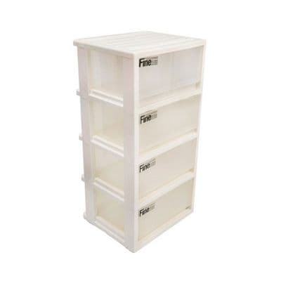 4 Tiers Drawer Storage With 5 Compartments Fine KEYWAY LKW-LR40 Size 35.8 CM. White