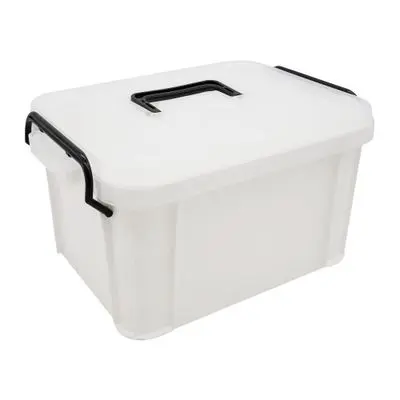 Storage Box with Lock Lid Milada KASSA HOME TG51119-M Size 24.5 x 17 x 13.5 CM. White