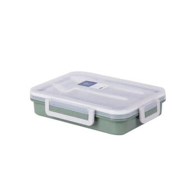Lunch Box With 3 Compartments and Spoon SUPER LOCK JCP-6235 Capacity 850 ml. Green