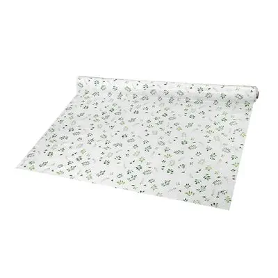 Table Cloth (Cutting Per Meter) MEIWA KMP-271 Size 135 cm White - Green