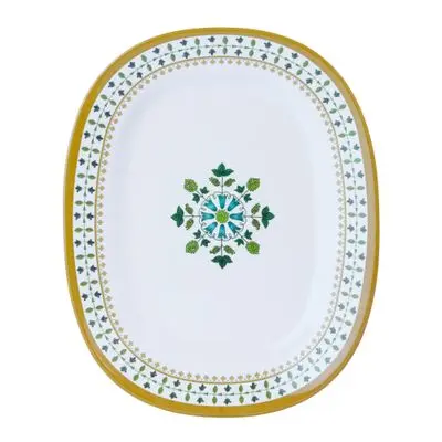 VANDA Christine Oval Plate (P 911-10), 10 Inch, White Color