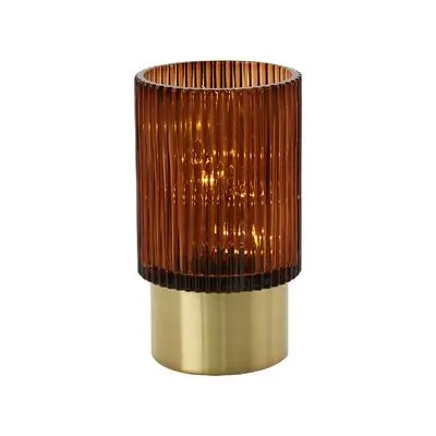 Candle Glass Decoration LED Round KASSA HOME No. 182162-5 Amber