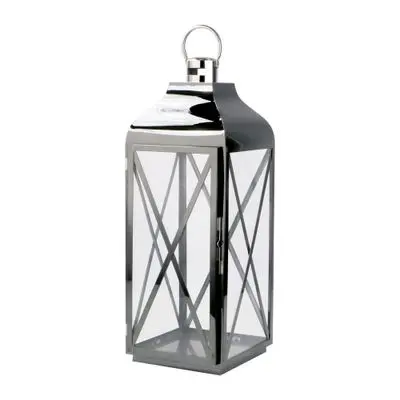 Lantern Stainless ROMNA KASSA HOME BSY01-347SLV-1 Size 22 x 23.5 x 62.5 CM. Nickel Black - Silver