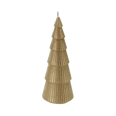 Paraffin Candle Xmas Tree KASSA HOME FA21621-166 7.1x7.1x18.3 cm. Gold
