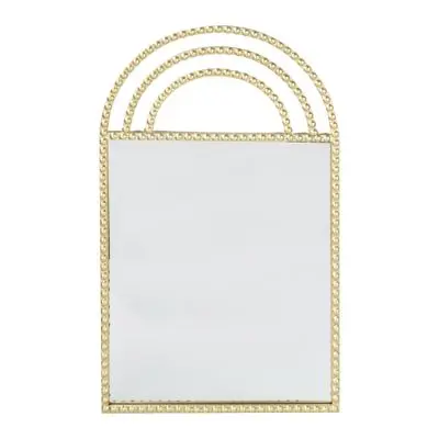 Metal Wall Mirror Square Lux KASSA HOME 21AD6170Y1 Size 48 x 3 x 80.5 cm Gold