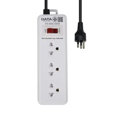 DATA Power Strip 3 Outlets 1 Switch (DY316M2W), 2 Metre, White
