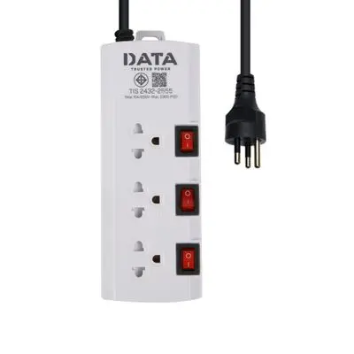 DATA Power Strip 3 Outlets 3 Switch (HM3265 ), 3 Metre, White