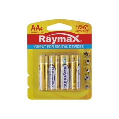 RAYMAX Alkaline battery (LR6) Size AA (Pack 4 Pcs.)