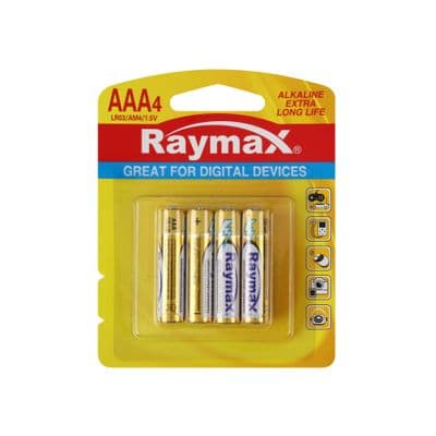 RAYMAX Alkaline Battery (LR03) Size AAA (Pack 4 Pcs.)