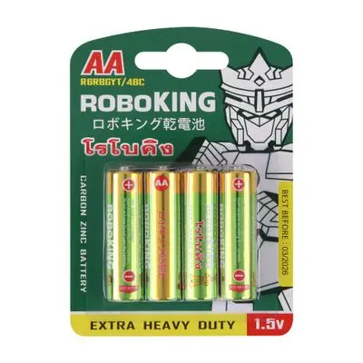 ROBOKING Battery (R6) Power 1.5V Size AA (Pack 4 Pcs.)